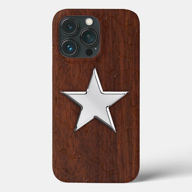 Chrome Star on Wet Mahogany Print Case-Mate iPhone Hülle (Rückseite)