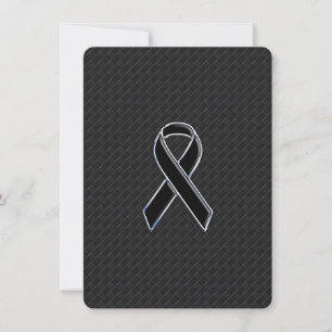 Chrome Style Black Ribbon Awareness