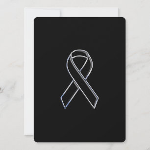 Chrome Style Black Ribbon Awareness