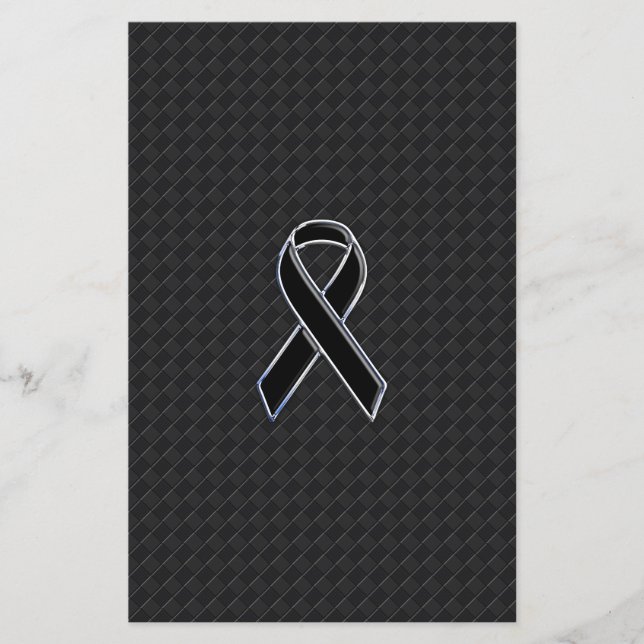 Chrome Style Black Ribbon Awareness Flyer (Vorne)