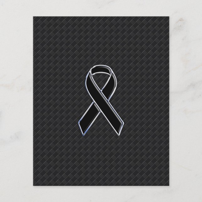Chrome Style Black Ribbon Awareness Flyer (Vorne)