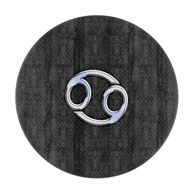 Chrome Style Cancer Zodiac-Symbol Schneidebrett (Vorderseite)