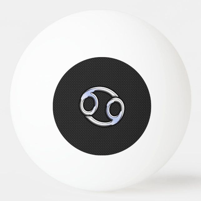 Chrome Style Cancer Zodiac-Symbol Tischtennisball (Vorderseite)