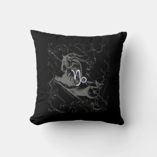 Chrome Style Capricorn Zodiac-Zeichen auf Hevelius Kissen