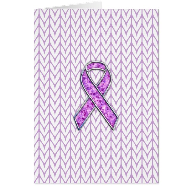 Chrome style Crystal Pink Ribbon Awareness Knit (Devant)
