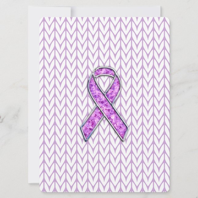 Chrome Style Crystal Pink Ribbon Awareness Strick (Vorderseite)
