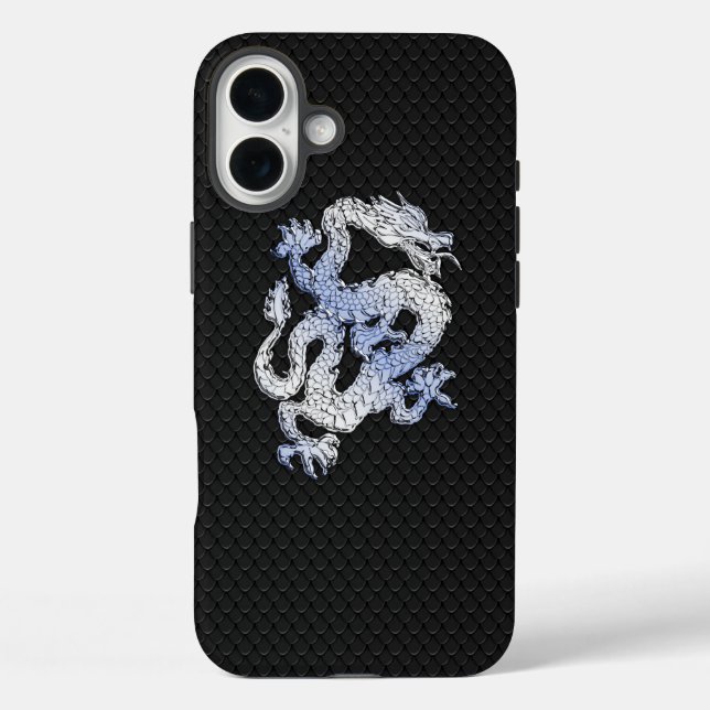 Chrome Style Dragon auf Black Snake Skin Print title_seo2 (Rückseite)