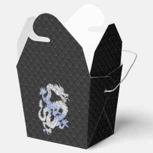 Chrome Style Dragon in Black Snake Skin Print Geschenkschachtel