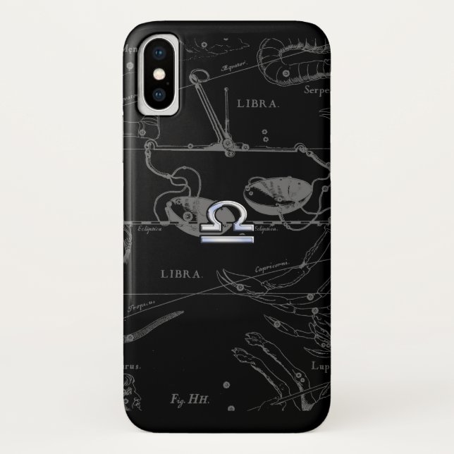 Chrome Style Libra Zodiac-Zeichen auf Hevelius Case-Mate iPhone Hülle (Rückseite)