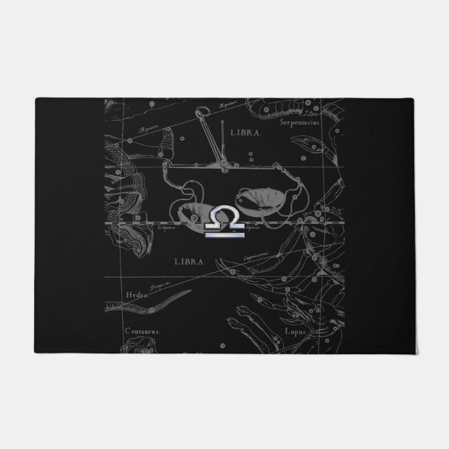 Chrome Style Libra Zodiac-Zeichen auf Hevelius Fußmatte (Vorderseite)