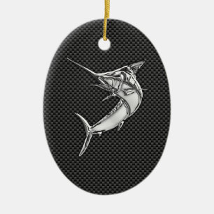Chrome Style Marlin auf Carbon Fibre Keramikornament