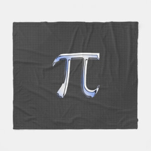 Chrome Style Pi Symbol auf Carbon Fibre Print Fleecedecke
