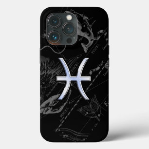 Chrome Style Pisces Zodiac Symbol auf Hevelius Case-Mate iPhone Hülle