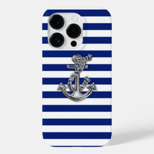 Chrome Style Rope Anchor auf Nautical Stripes Deck Case-Mate iPhone 14 Pro Hülle
