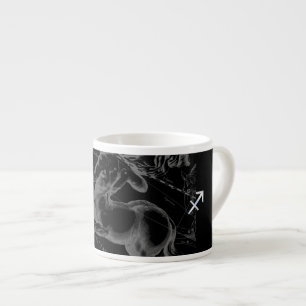 Chrome Style Sagittarius Zodiac-Zeichen auf Heveli Espressotasse