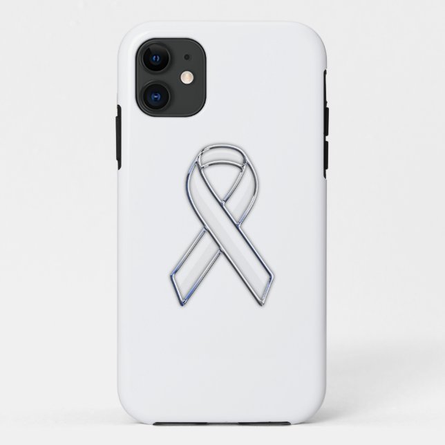 Chrome Trim Style White Ribbon Awareness Case-Mate iPhone Hülle (Rückseite)