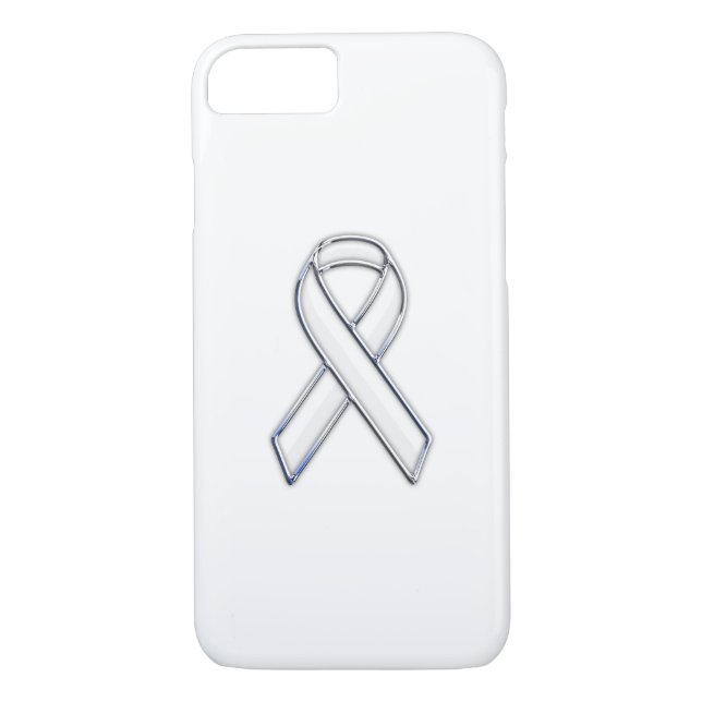 Chrome Trim Style White Ribbon Awareness Case-Mate iPhone Hülle (Rückseite)