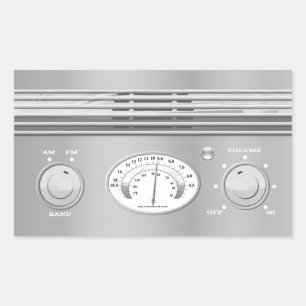 Chrome Vintage Radio remains the same as it is a p Rechteckiger Aufkleber