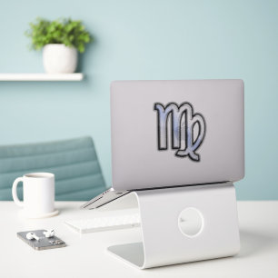 Chrome Virgo Zodiac Sign auf Schlangenhaut Stil Aufkleber