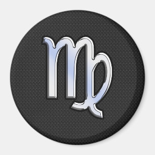 Chrome Virgo Zodiac Sign auf Schlangenhaut Stil Magnet