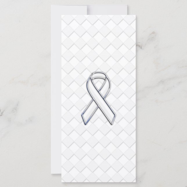 Chrome White Ribbon-Bewusstsein auf Schachbretter  (Vorderseite)