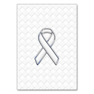 Chrome White Ribbon-Bewusstsein auf Schachbretter Tischnummer