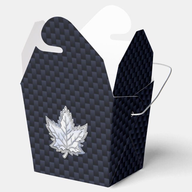 Chrome wie Ahornleaf Carbon Fibre Print Geschenkschachtel (Geöffnet)