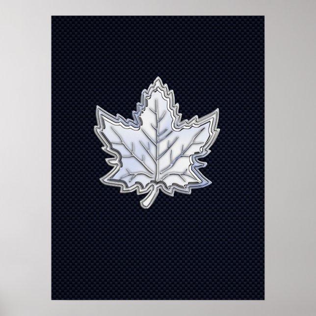 Chrome wie Ahornleaf Carbon Fibre Print Poster (Vorne)