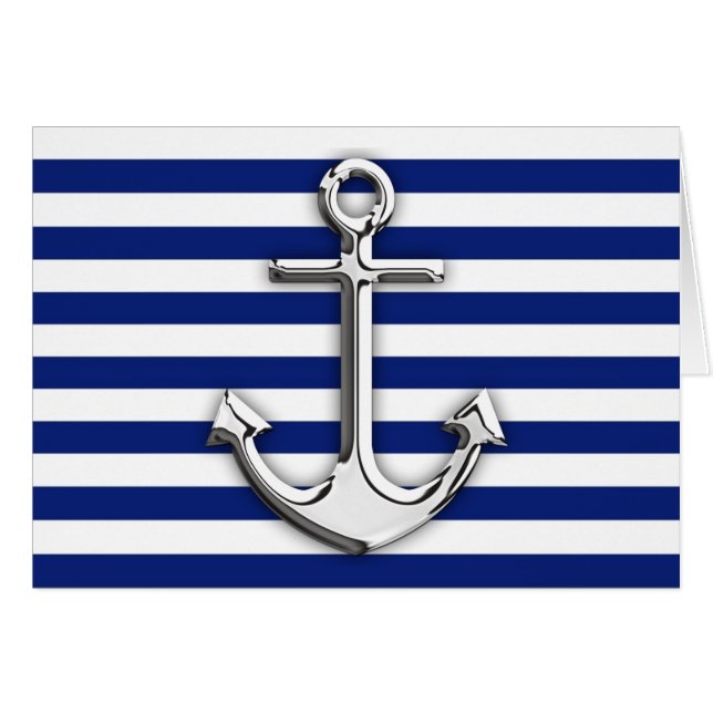 Chrome wie Ankerdesign auf Navy Stripes (Vorderseite (Horizontal))