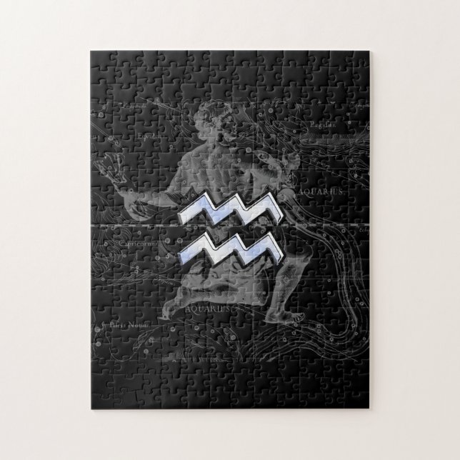 Chrome wie Aquarius-Zeichen auf Hevelius-Karte (Vertikal)