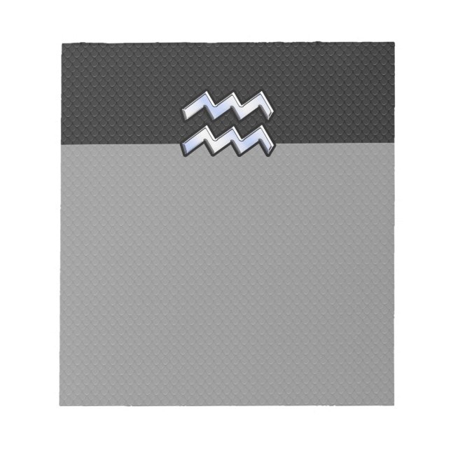 Chrome wie Aquarius Zodiac Symbol auf Schlange Notizblock (Vorderseite)