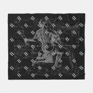 Chrome wie Aquarius Zodiac-Zeichen auf Hevelius 16 Fleecedecke