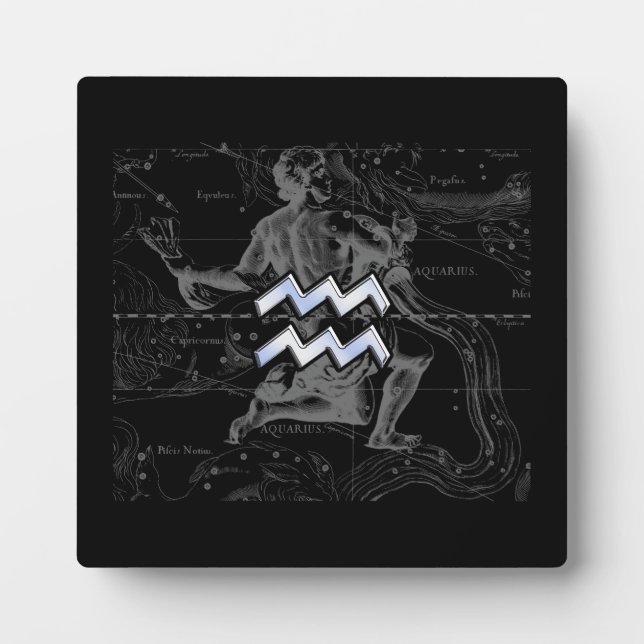 Chrome wie Aquarius Zodiac-Zeichen auf Hevelius Fotoplatte (Vorderseite)