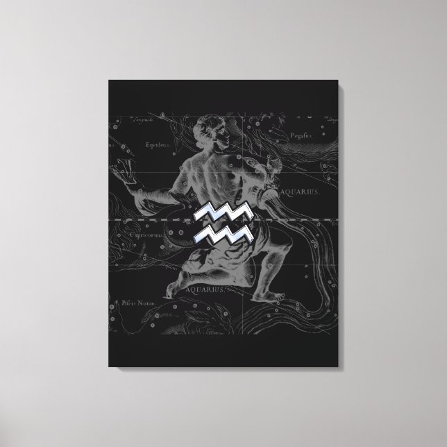 Chrome wie Aquarius Zodiac-Zeichen auf Hevelius Leinwanddruck (Vorderseite)