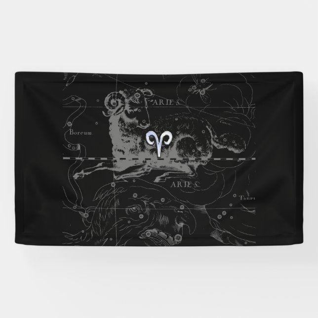 Chrome wie Aries Zodiac Sign auf Hevelius Banner (Horizontal)