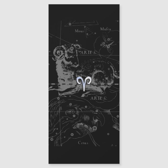 Chrome wie Aries Zodiac Sign auf Hevelius Magnetkarte (Vorderseite)