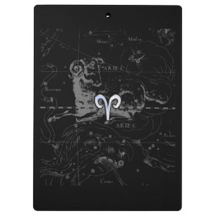 Chrome wie Aries Zodiac Symbol auf Hevelius 1690 Klemmbrett