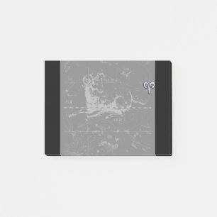 Chrome wie Aries Zodiac Symbol auf Hevelius Post-it Klebezettel