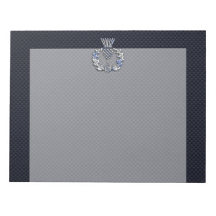 Chrome wie bei Carbon Fibre Print Scottish Thistle Notizblock