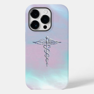 Chrome wie Caduceus Medical Symbol Mother Pearl Case-Mate iPhone 14 Pro Hülle