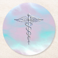 Chrome wie Caduceus Medical Symbol Mother Pearl