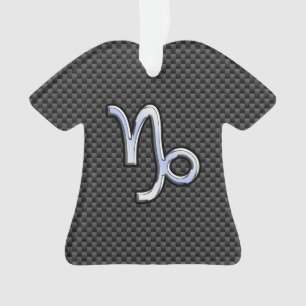 Chrome wie Capricorn-Schild mit schwarzem Kohlenst Ornament
