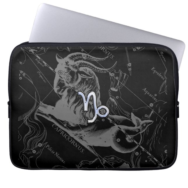 Chrome wie Capricorn Zodiac Sign auf Hevelius Laptopschutzhülle (Vorderseite)