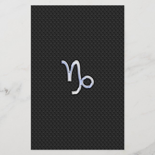 Chrome wie Capricorn Zodiac Symbol auf Schlangenha Briefpapier (Vorderseite)