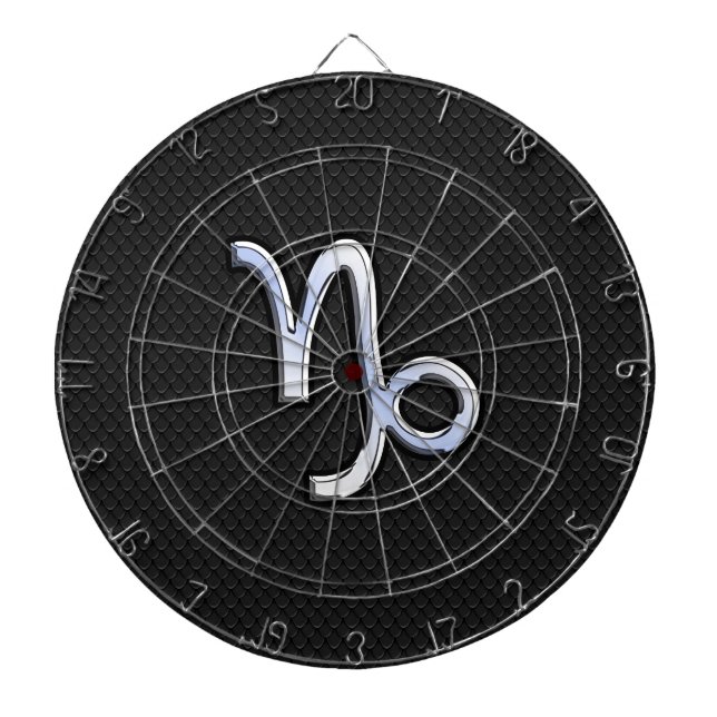 Chrome wie Capricorn Zodiac Symbol auf Schlangenha Dartscheibe (vorne)