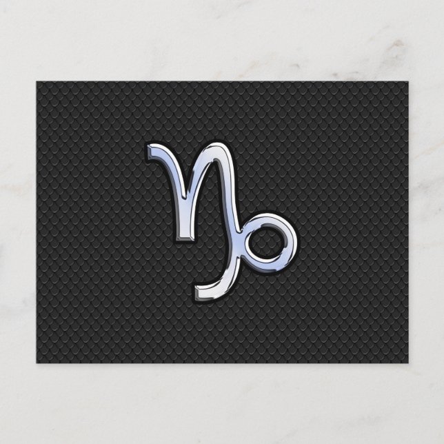 Chrome wie Capricorn Zodiac Symbol auf Schlangenha Postkarte (Vorderseite)