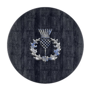 Chrome wie Carbon Fibre Print Scottish Thistle Schneidebrett
