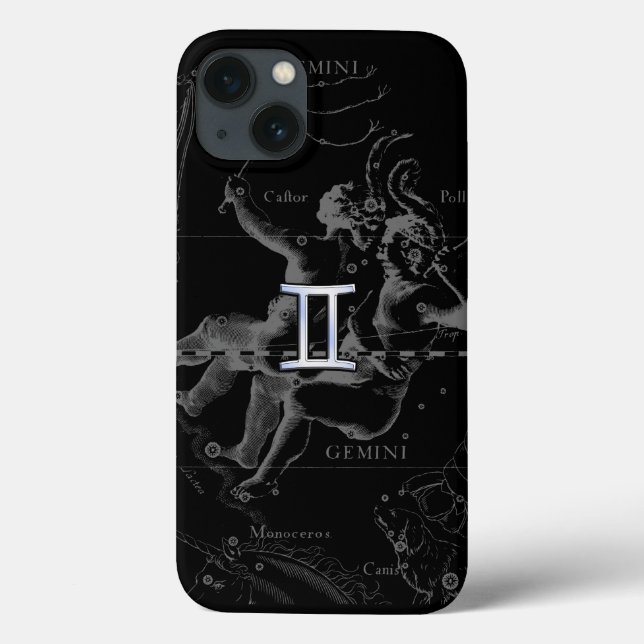 Chrome wie Gemini Zodiac Symbol auf Hevelius Case-Mate iPhone Hülle (Rückseite)