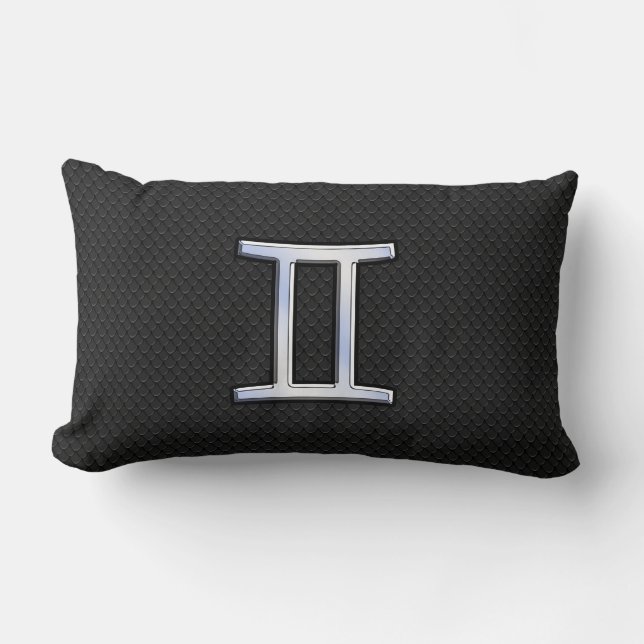 Chrome wie Gemini Zodiac Symbol Lendenkissen (Vorderseite)