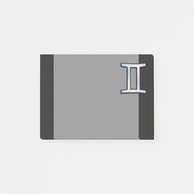 Chrome wie Gemini Zodiac Symbol Post-it Klebezettel (Vorderseite)